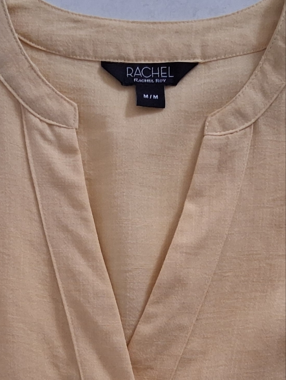 RACHEL Rachel Roy/ Light Yellow Rayon Blend/ Capped Sleeve Top/ Size US M - Picture 6 of 10
